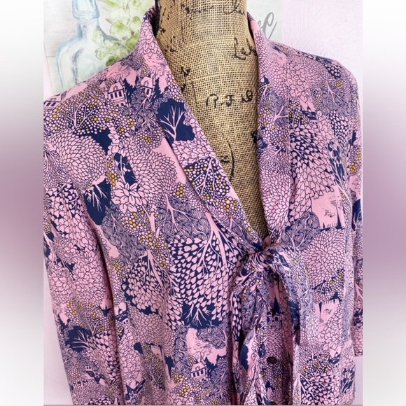 Anthropologie 52 Conversations Colloquial Blouse fairy castle print mystical 4 - Picture 3 of 12